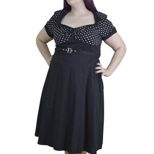 Plus Size 22 ( 3XL) Women Vintage Retro inspired Polka Dot Flare Party Dress